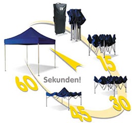 Aufbau eines Faltzeltes in wenigen Schritten
